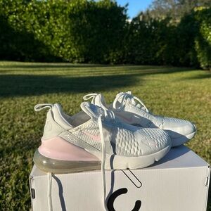 Nike Women's Air Max 270 White and Light Pink Sneakers